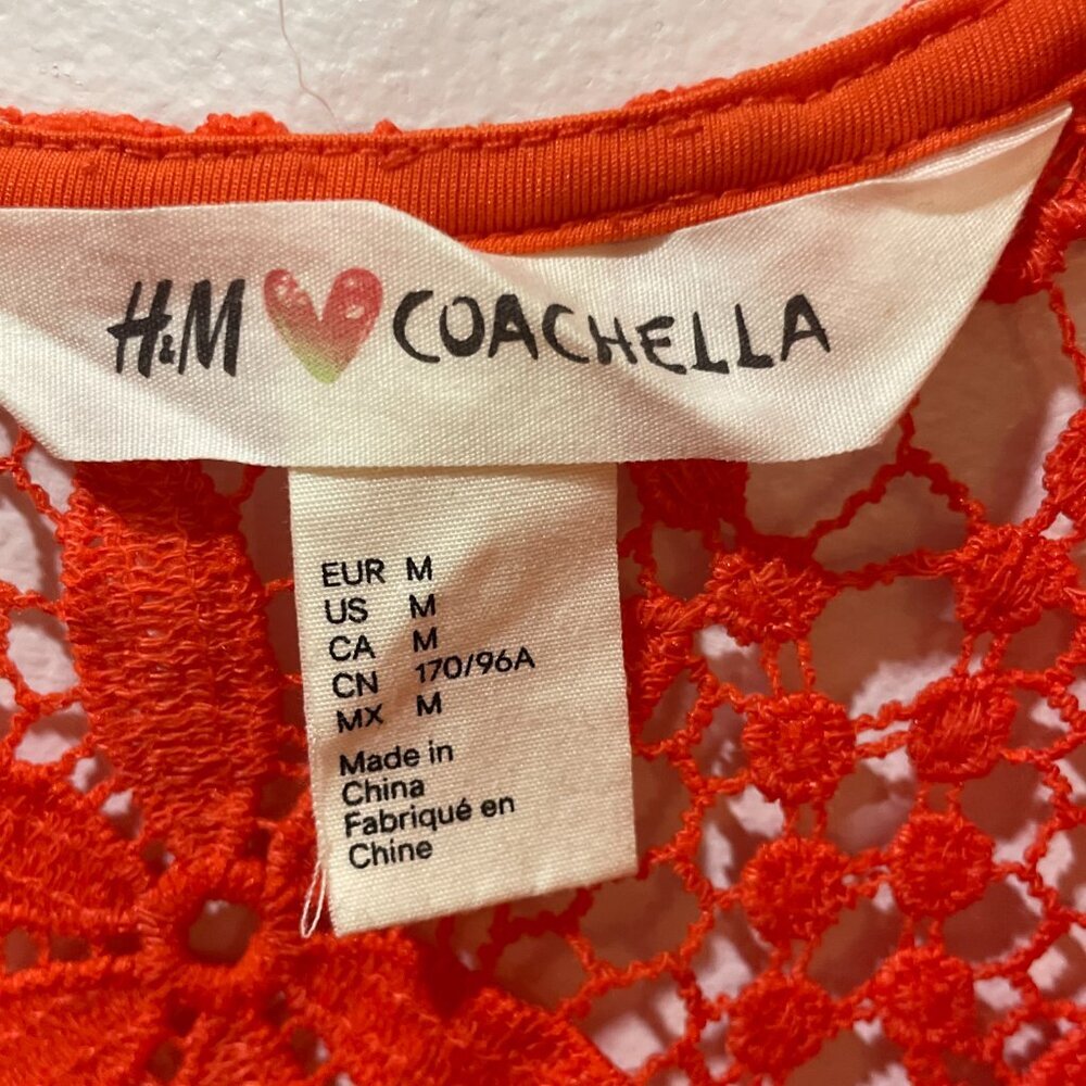 H&M and Coachella Collab Size Medium Crochet Dress Orange - Picture 2 of 2